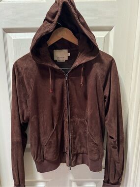 NWOT Faconnable Chocolate Goat Skin Suede Jacket.